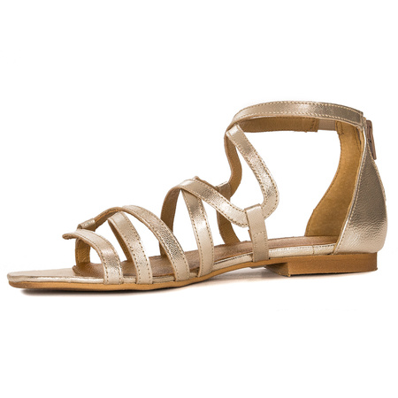 Maciejka Women's sandals natural leather shine Gold