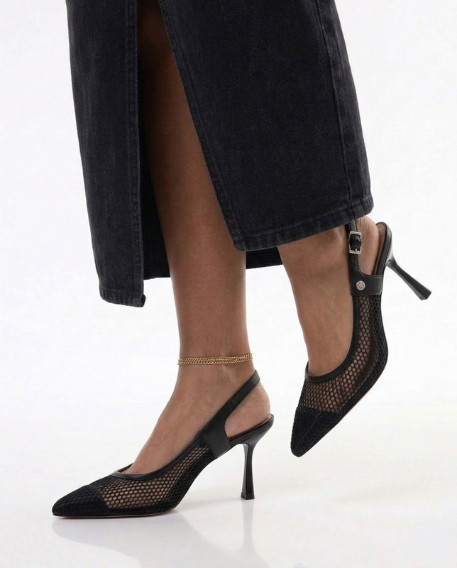 Maciejka Slingback Pumps Mesh Stiletto 8 cm Black K7507-01/00-0