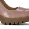 Maciejka Leather Pumps Platform Block Heel Pink Nude 02629-28/00-1