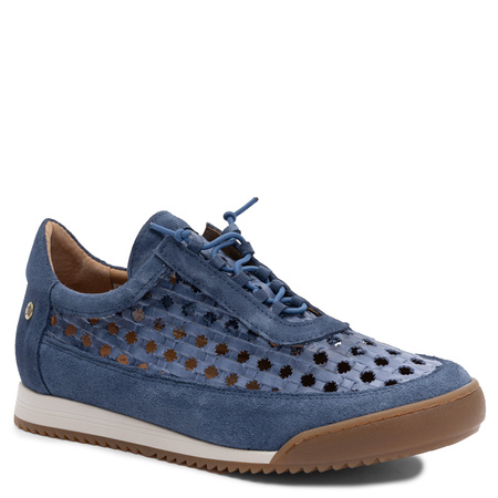 Maciejka Women's Leather Openwork Sneakers Navy Blue 07323-17/00-1