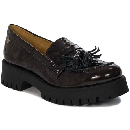 Maciejka Women's dark brown flat shoes on platform 5497W-09/00-5