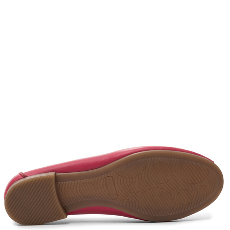 Maciejka Baleriny Skórzane Peep-Toe Ażurowe Różowe P7541-15/00-1