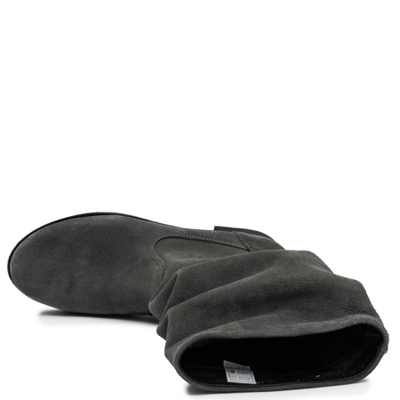 Maciejka Genuine Suede Leather Slouchy Boots Flat Heel Grey 5057W-13/00-6