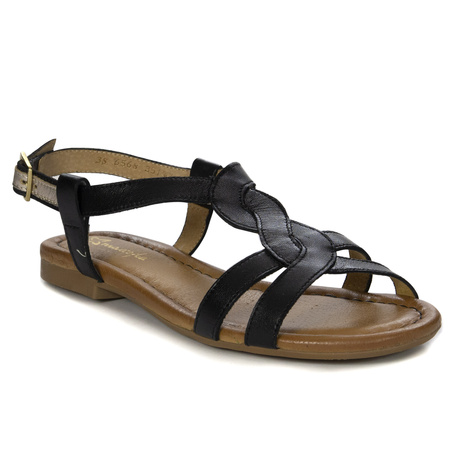 Maciejka Leather Black Women's Sandals 06568-01/00-5
