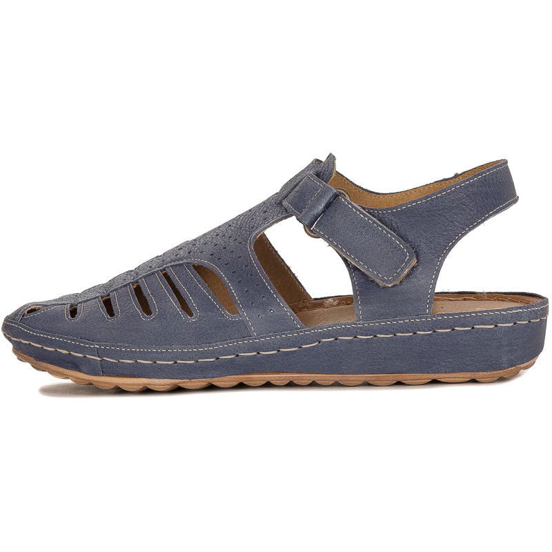 Maciejka Leather Navy Blue Women's Sandals