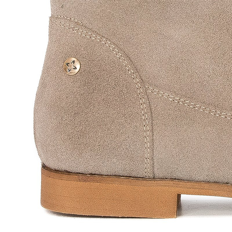 Maciejka Velour Leather Knee-High Boots Beige 05057-04/00-6