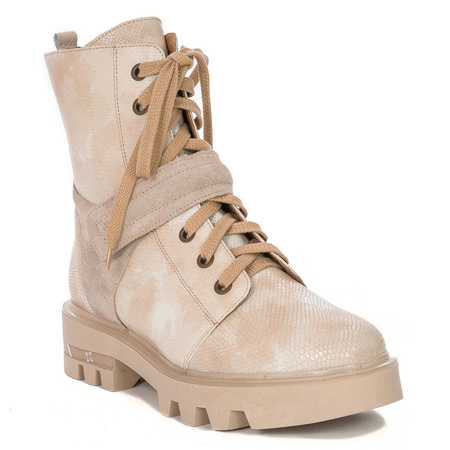 Maciejka 05219-04/00-3 Beige Lace-up Boots
