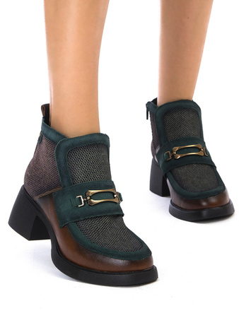 Maciejka Brown Green Women's Boots 06747-29/00-8