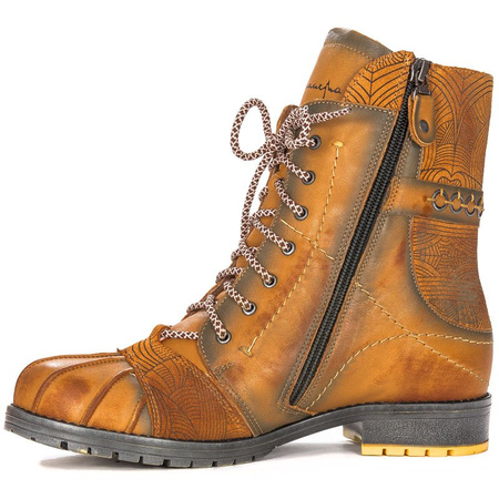 Maciejka Yellow Lace-up Boots 03961-07/00-4