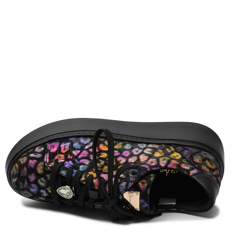 Maciejka Leather Sneakers on the Platform, Panther Print, Multicolor 6191W-06/00-8