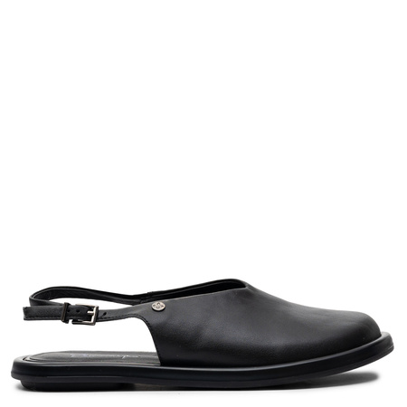 Maciejka Półbuty Skórzane Slingback Odkryta Pięta Czarny K7513-01/00-1