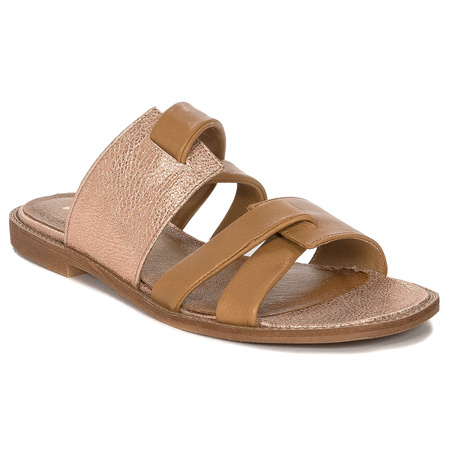 Maciejka Brown Women's Leather Slides