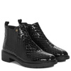 Maciejka Leather Ankle Boots Patent Snake-Embossed Black P7219-01/00-7