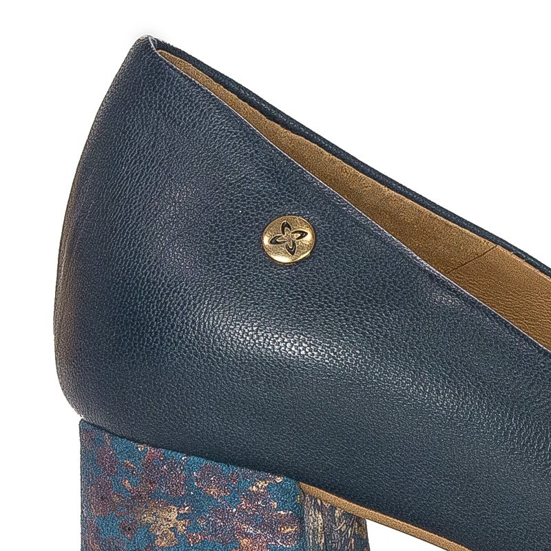 Maciejka Navy-Flowers Pumps 3356A-19/00-1