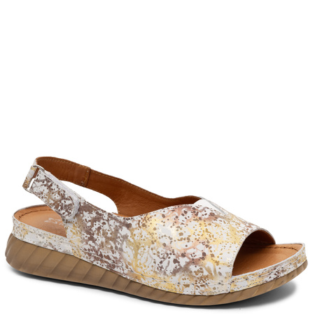 Maciejka Artistic Leather Women's Wedge Sandals Multicolor White L7633-11/00-1
