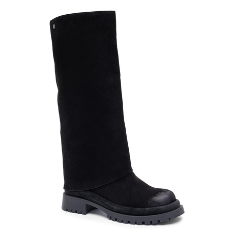 Maciejka Classic Leather Women’s Black Tall Boots 3.5 cm K7723-01/00-7