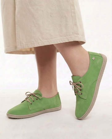 Maciejka Leather Sports Shoes Suede Green 06900-09/00-1