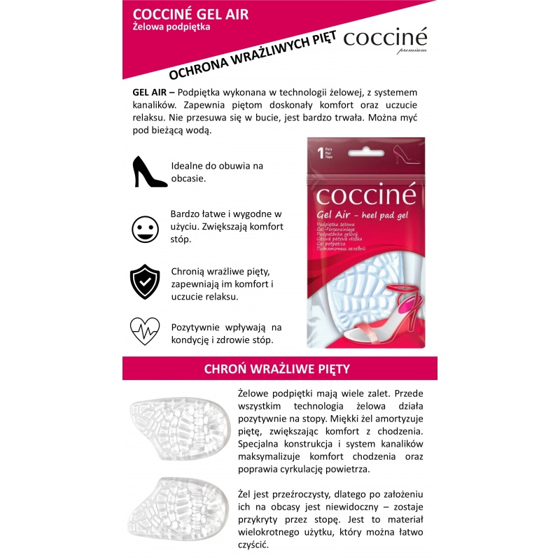 Coccine Profesjonalne Podpiętki Żelowe Gel Air 665-16-92C