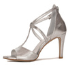 Maciejka Leather Sandals T-Bar Stiletto Silver 2755J-35/00-1