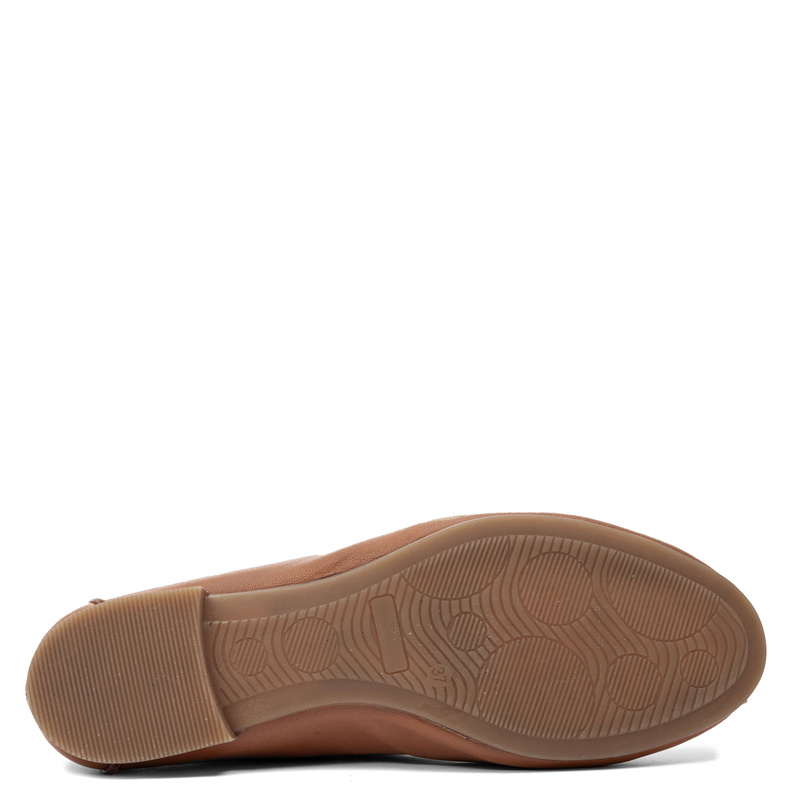 Maciejka Baleriny Skórzane Peep-Toe Ażurowe Brązowe P7541-29/00-1