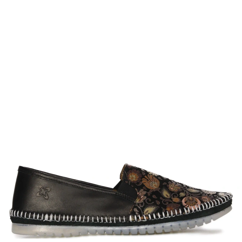 Maciejka Women's Low Shoes Black Flowers