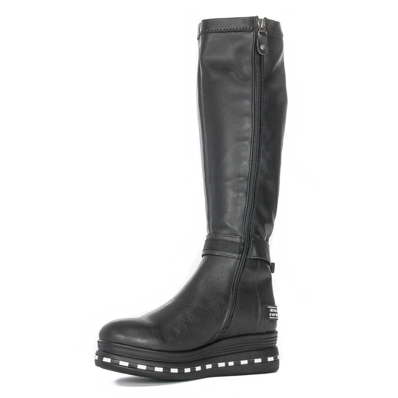 Maciejka Women's Knee-High Boots Natural Leather Black 05293-01/00-7