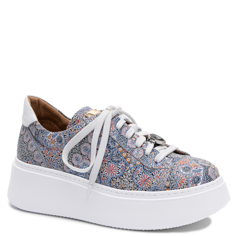 Maciejka Skórzane Sneakersy Na Platformie Wielokolorowe Mandala 6191W-13/00-8