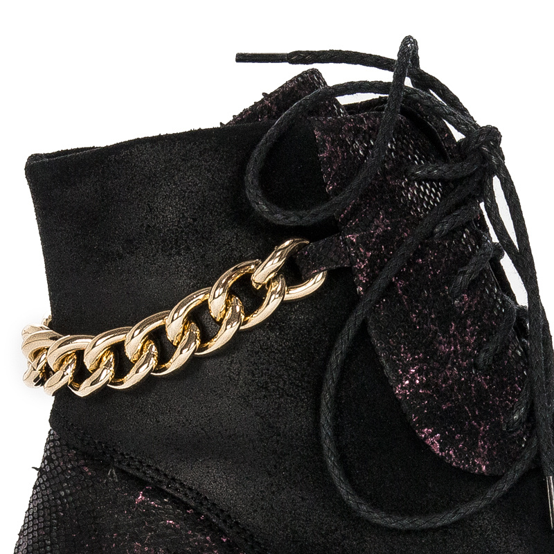 Maciejka Black and Burgundy Leather women's Boots 06193-01/00-7