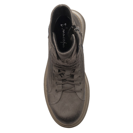 Maciejka Suede Leather Boots on Massive Sole Brown 06309-02-00-8