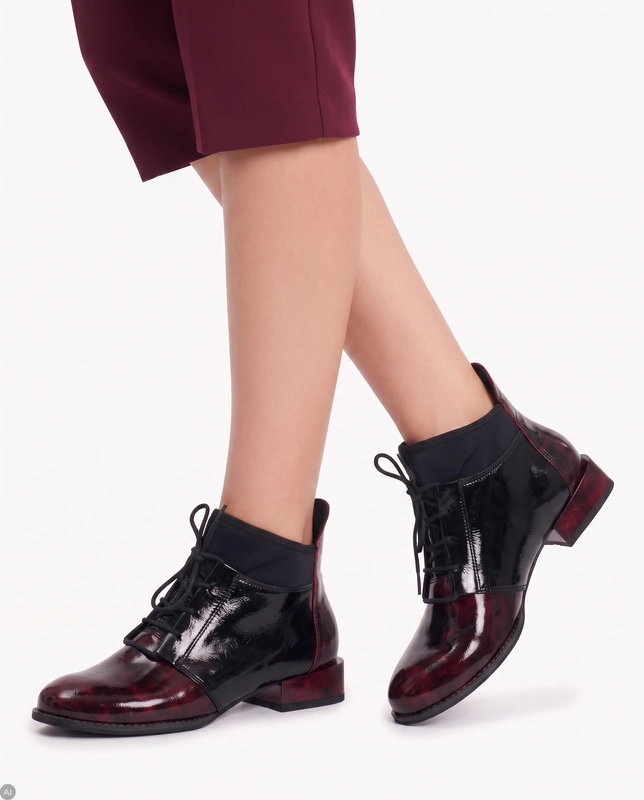 Maciejka Burgundy Lace-up Boots 04744-29/00-7
