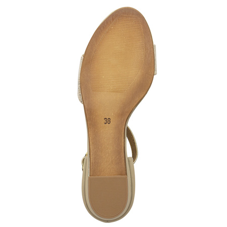 Maciejka Leather Gold Women's Sandals 06486-25/00-1