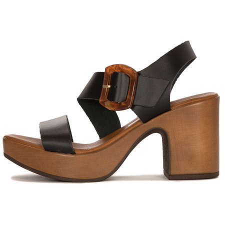 Maciejka Black Women's Leather Sandals