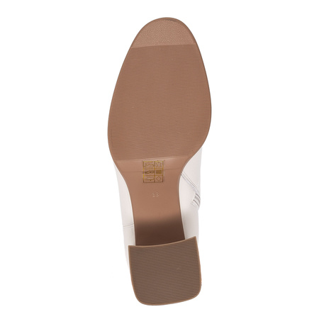 Maciejka Leather Ankle Boots Insulated Block Heel Beige K7203-04/00-8