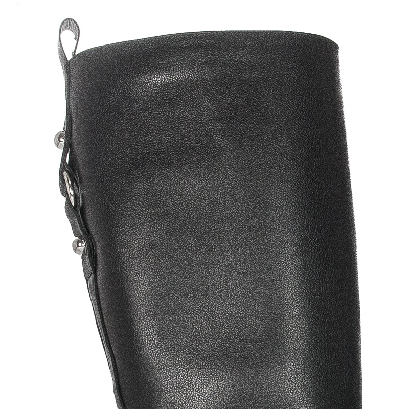 Maciejka Black leather Knee-High Boots