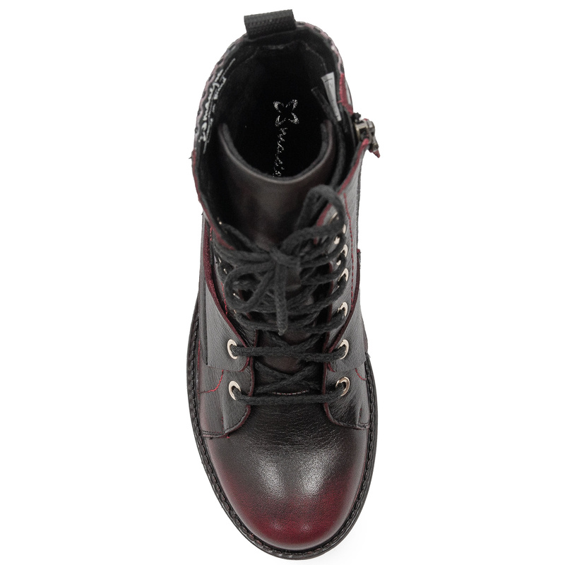 Maciejka Women's Leather Boots Black and Red