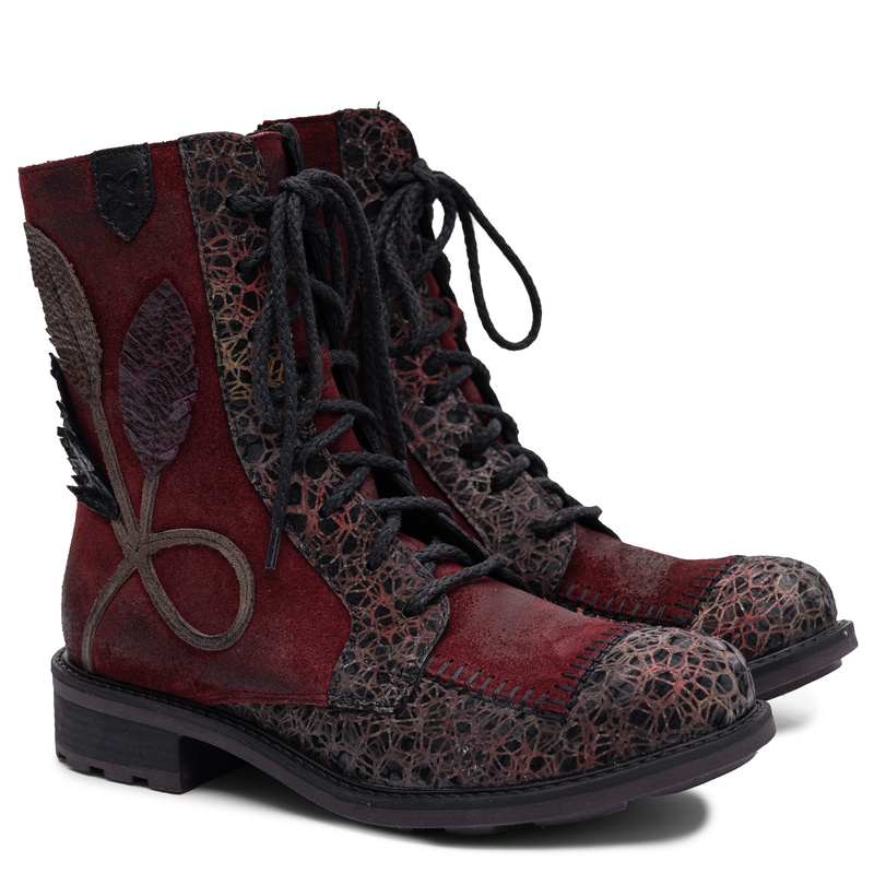 Maciejka Women’s Leather Burgundy Ankle Boots Timeless 07608-23/00-8