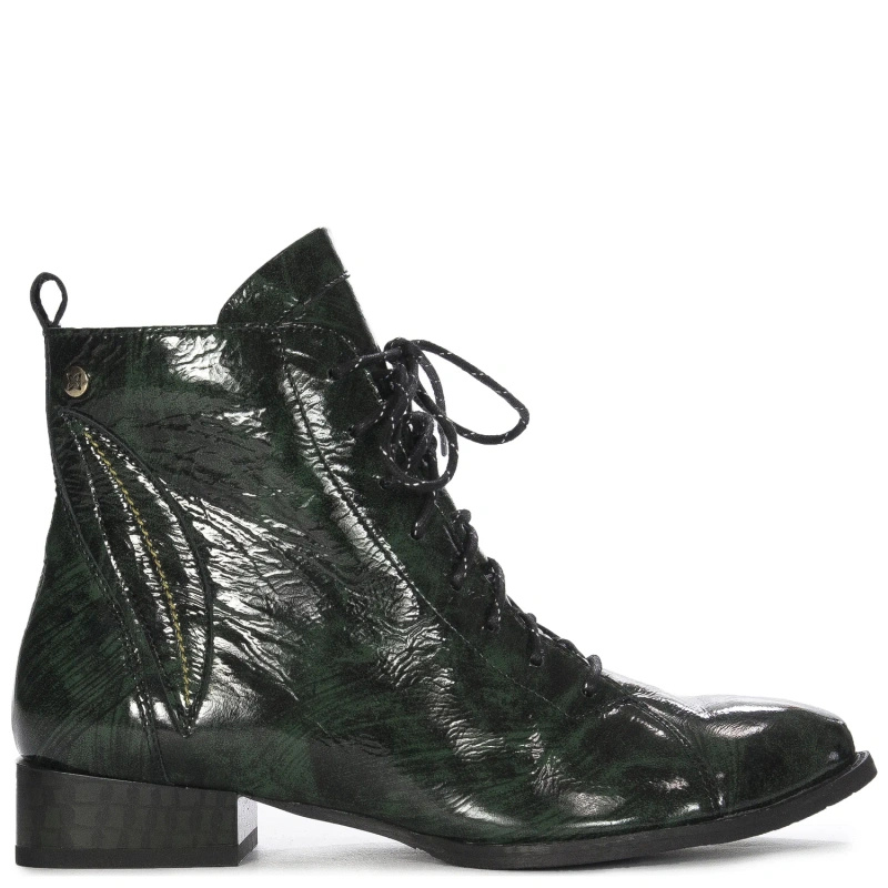 Maciejka Green Leather Women's Boots