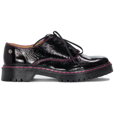 Maciejka Black+Fuxia Flat Shoes 04087-50/00-5