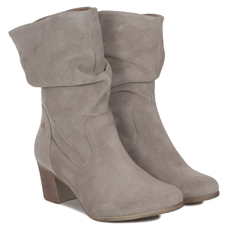 Maciejka Suede Ankle Boots Slouchy Block Heel Light Beige 07262-22/00-6