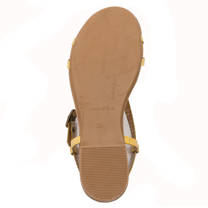 Maciejka women's yellow leather Sandals