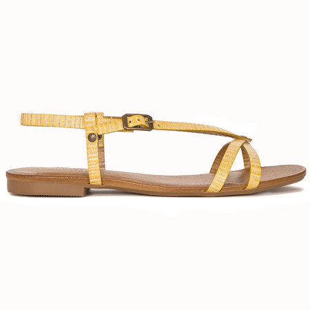 Maciejka women's yellow leather Sandals