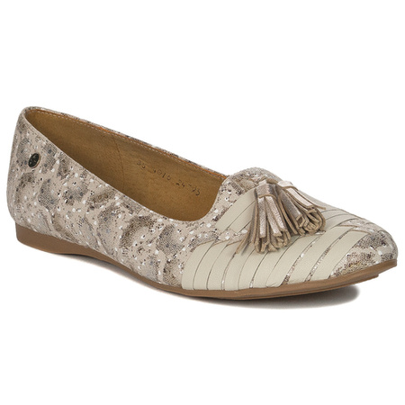 Maciejka Beige Gold Ballerinas 04016-25/00-5