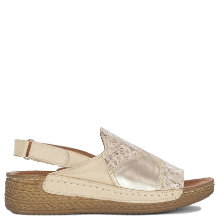 Maciejka Leather Elegant Sandals Wedge Beige L7067-04/00-1
