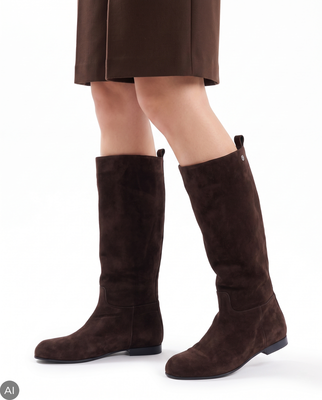 Maciejka Women's Natural Leather Tall Boots Brown K7742-02/00-7