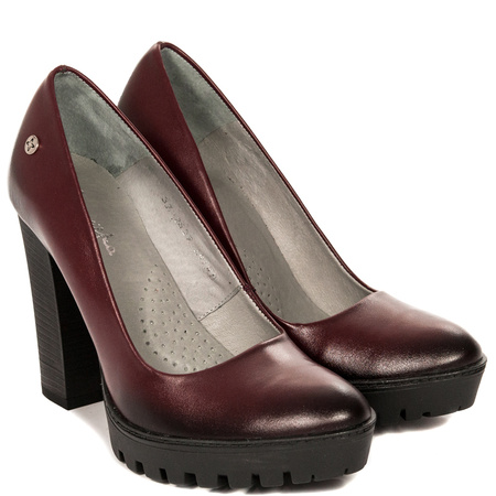 Maciejka Formal Pumps in Natural Leather Burgundy 02629-23-00-1