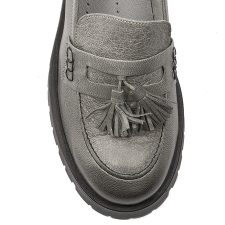 Maciejka Leather Loafers on Stable Platform Grey 5497S-35/00-5