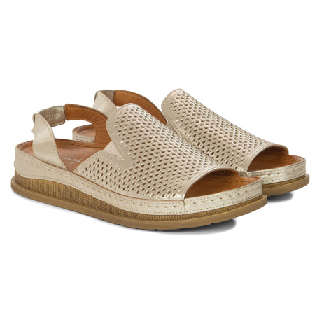 Maciejka Women's Leather Gold Sandals