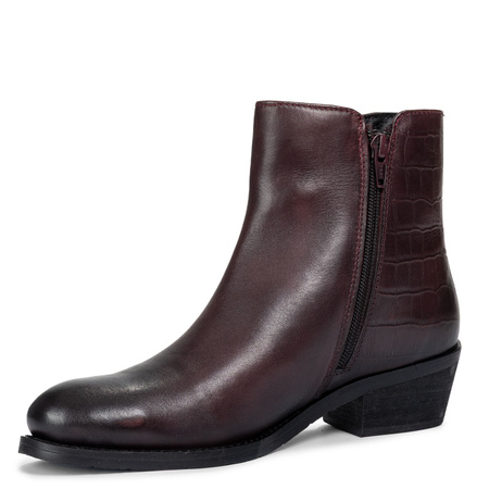 Maciejka Leather Ankle Boots with Croco Embossing Bordeaux H7170-23/00-7
