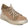Maciejka Openwork Leather Platform Lace-Ups Beige 05850-04/00-1