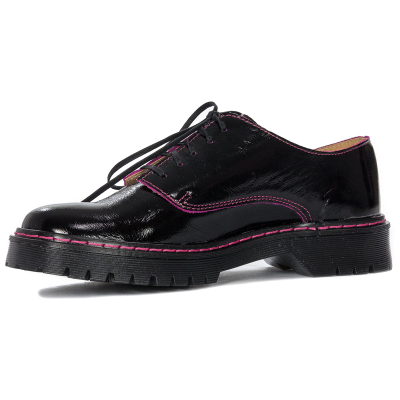 Maciejka Black+Fuxia Flat Shoes 04087-50/00-5